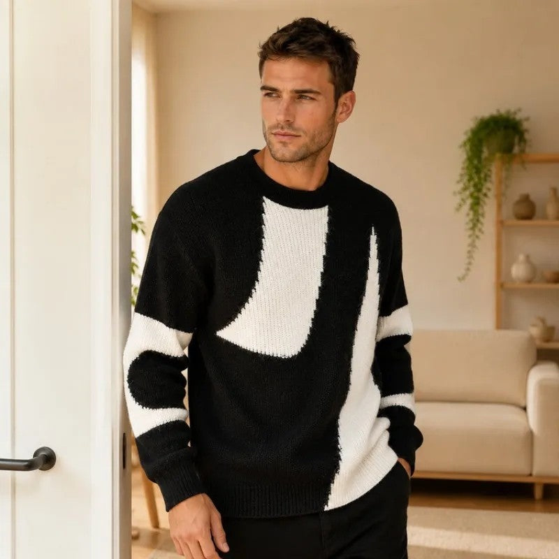Luke Men's Relaxed Abstract Knit Sweater