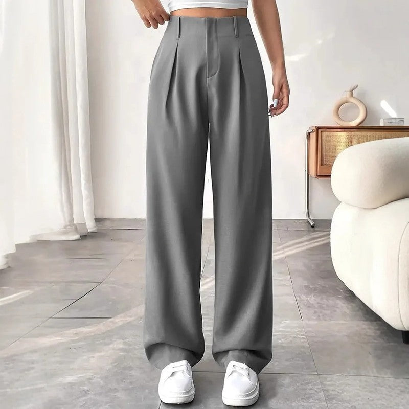 Lunara Relaxed Pleated Wide-Leg Pants
