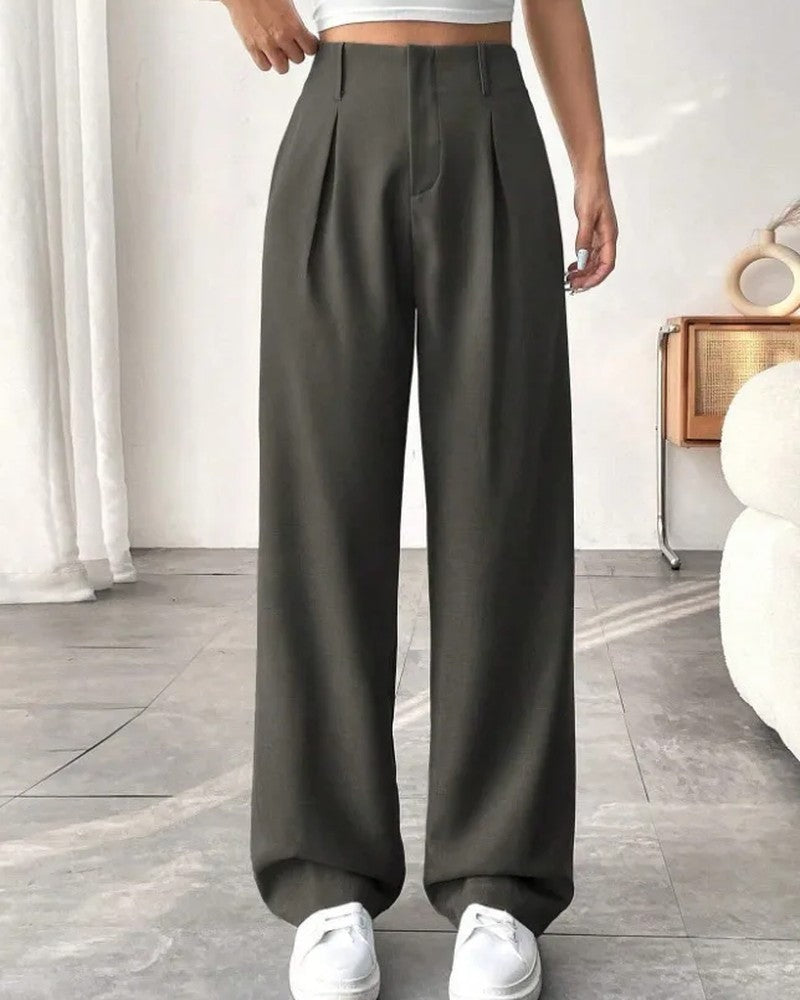 Lunara Relaxed Pleated Wide-Leg Pants