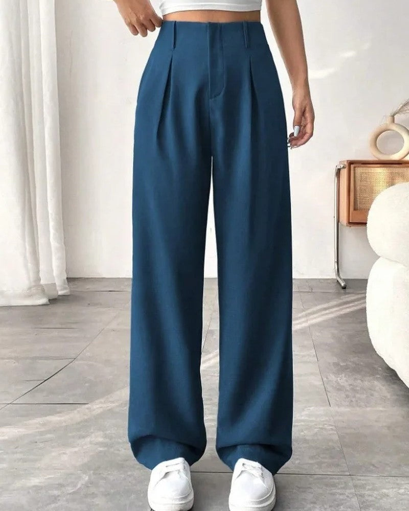 Lunara Relaxed Pleated Wide-Leg Pants