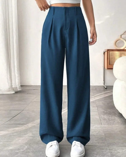 Lunara Relaxed Pleated Wide-Leg Pants