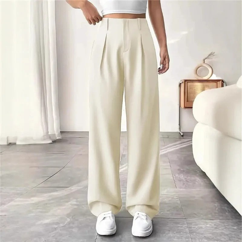 Lunara Relaxed Pleated Wide-Leg Pants