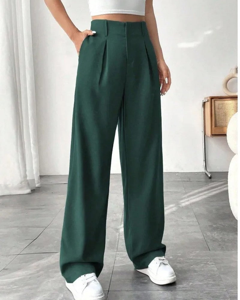 Lunara Relaxed Pleated Wide-Leg Pants
