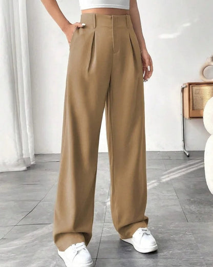 Lunara Relaxed Pleated Wide-Leg Pants