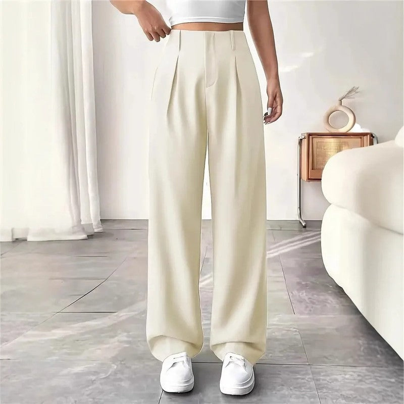 Lunara Relaxed Pleated Wide-Leg Pants