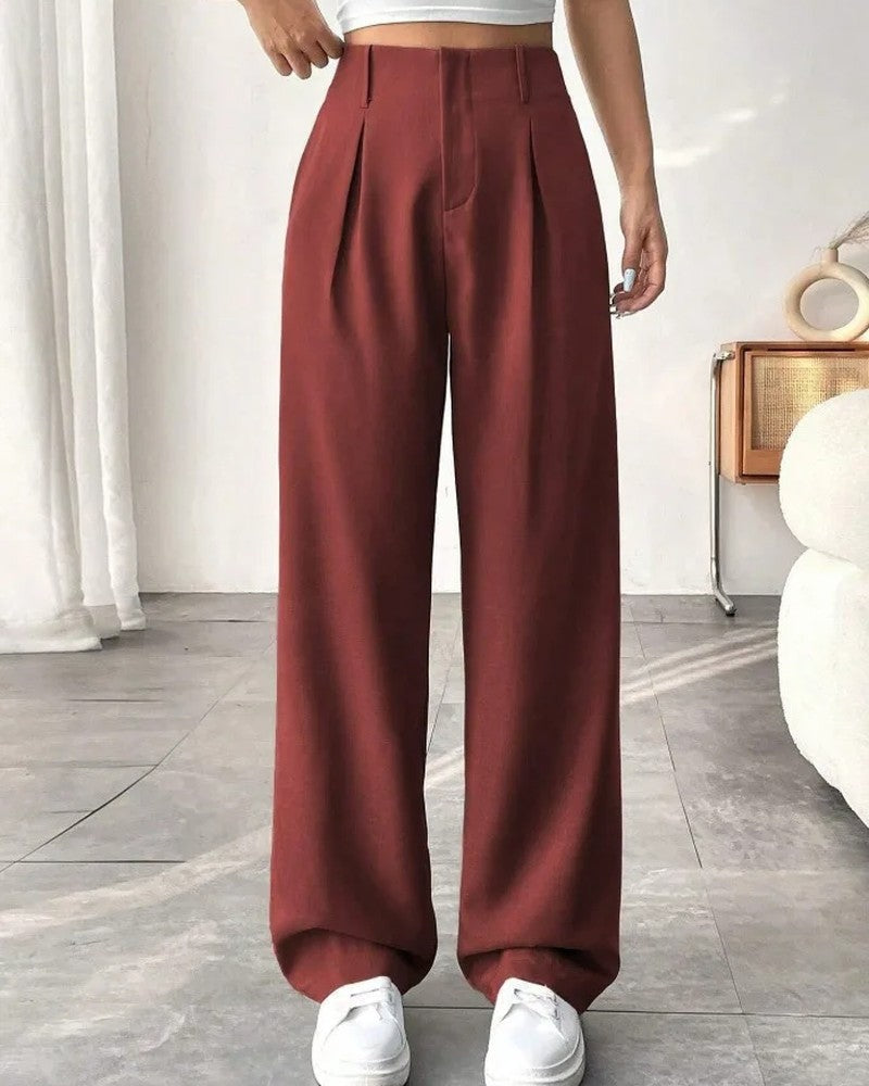 Lunara Relaxed Pleated Wide-Leg Pants