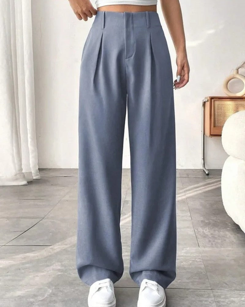 Lunara Relaxed Pleated Wide-Leg Pants