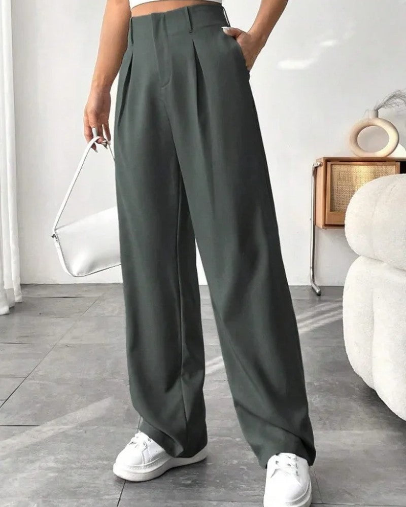 Lunara Relaxed Pleated Wide-Leg Pants