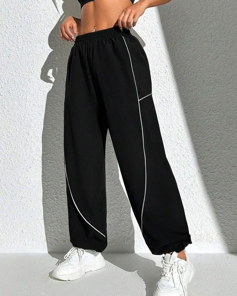 Lunari Relaxed Contrast Stitch Track Pants