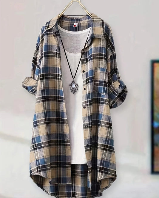Lunari Relaxed Plaid Button-Up Shirt