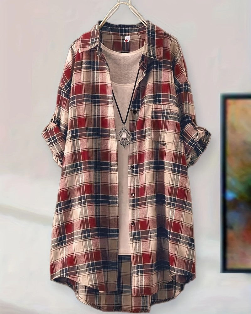 Lunari Relaxed Plaid Button-Up Shirt