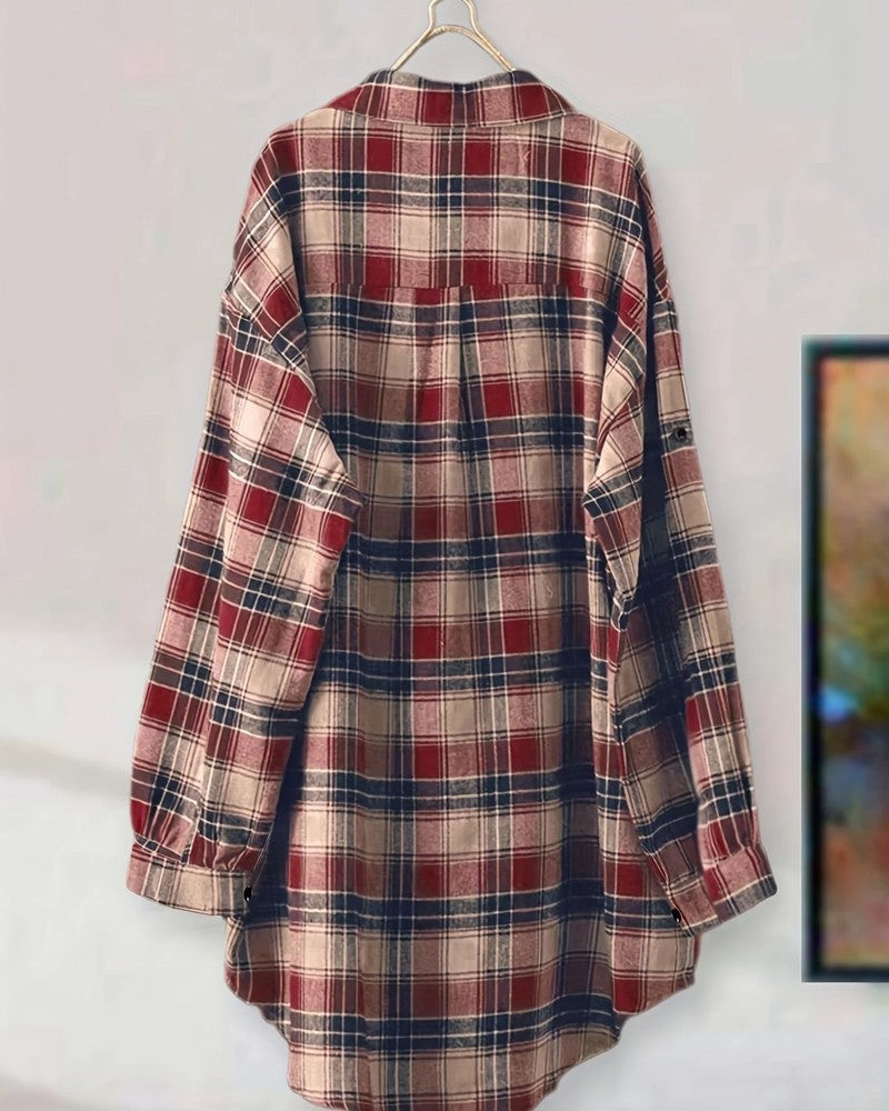 Lunari Relaxed Plaid Button-Up Shirt