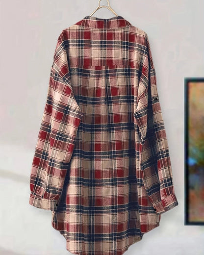 Lunari Relaxed Plaid Button-Up Shirt