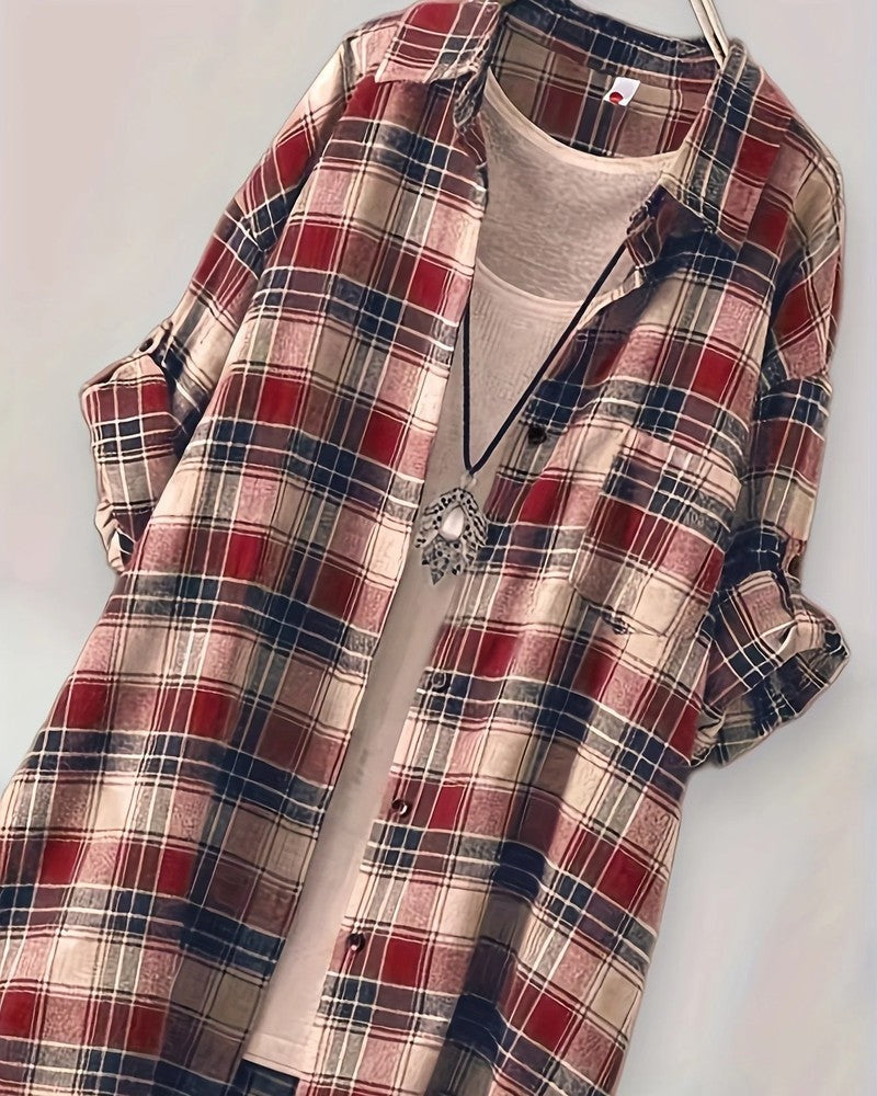 Lunari Relaxed Plaid Button-Up Shirt