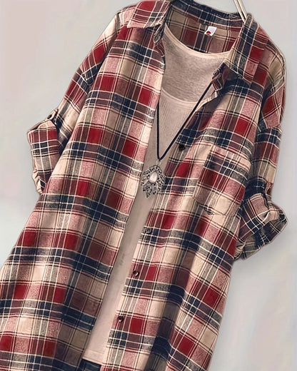 Lunari Relaxed Plaid Button-Up Shirt