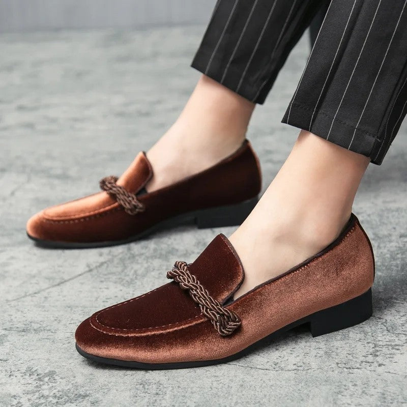 Lunaro Velvet Braided Detail Loafers