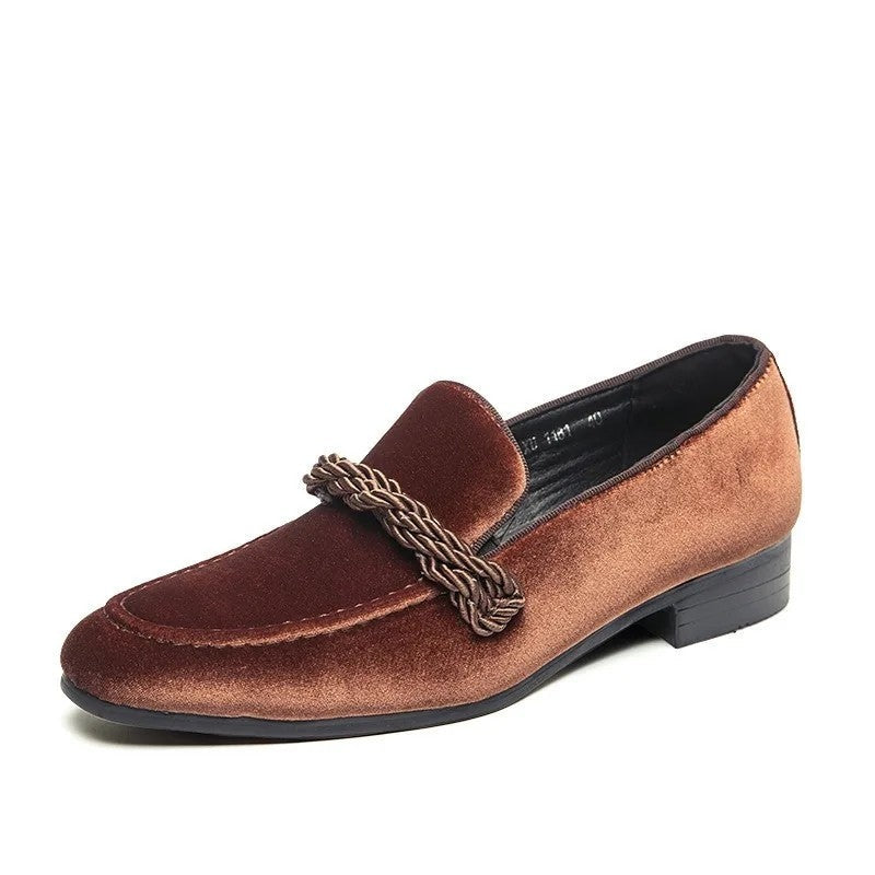 Lunaro Velvet Braided Detail Loafers