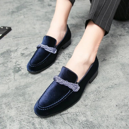 Lunaro Velvet Braided Detail Loafers