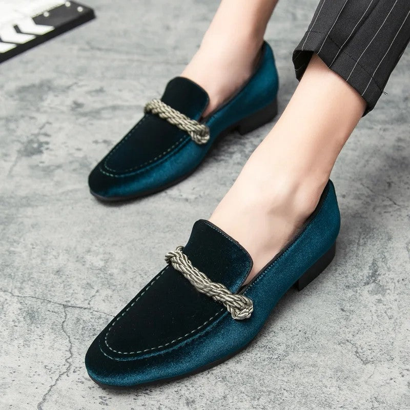 Lunaro Velvet Braided Detail Loafers