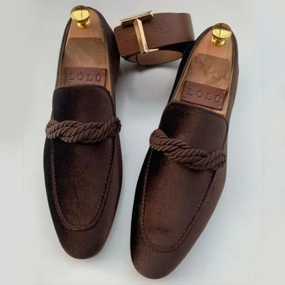 Lunaro Velvet Braided Detail Loafers