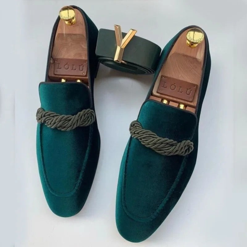 Lunaro Velvet Braided Detail Loafers