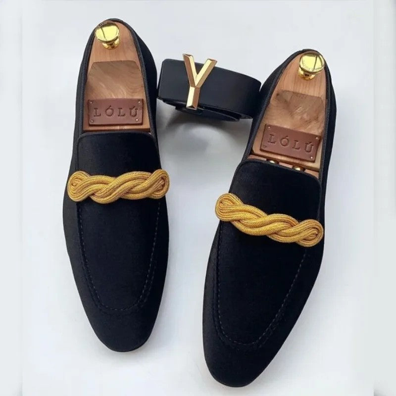 Lunaro Velvet Braided Detail Loafers