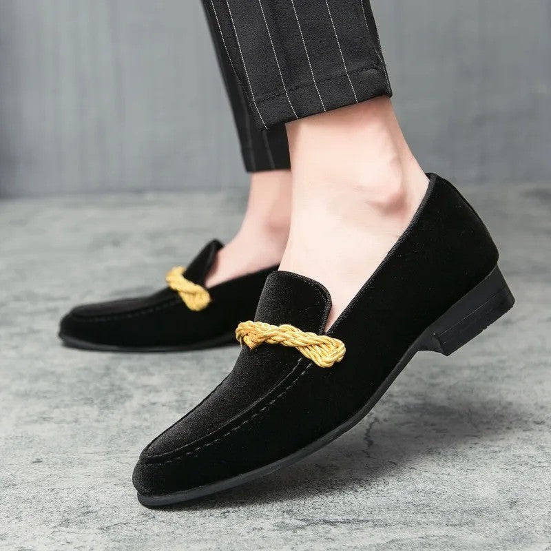 Lunaro Velvet Braided Detail Loafers
