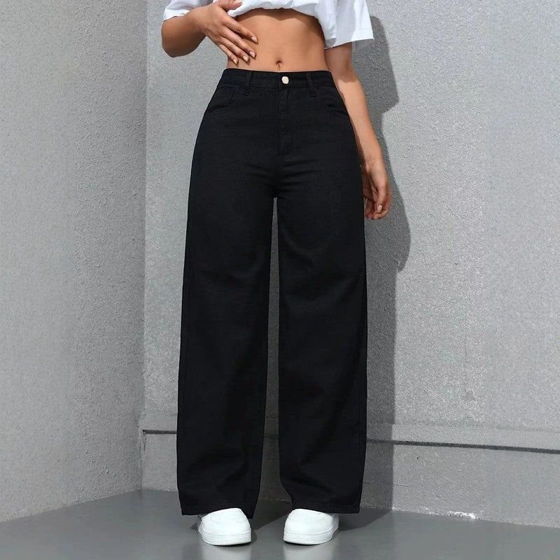 Lunira Relaxed High-Waist Wide-Leg Jeans