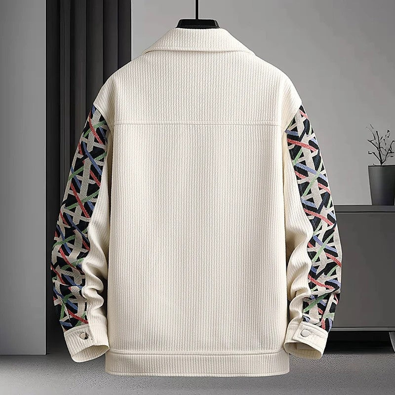 Marceline Geometric Panel Button-Up Jacket