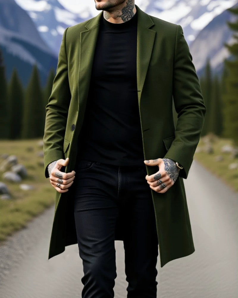 Marco Men's Wool Blend Tailored Overcoat