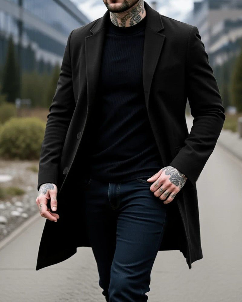 Marco Men's Wool Blend Tailored Overcoat