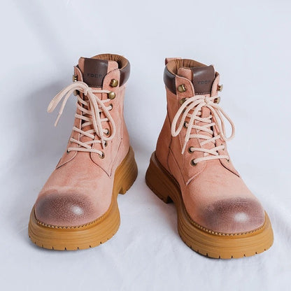 Margot Rugged Lace-Up Ankle Boots