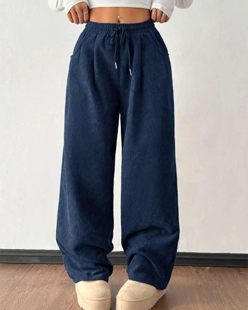 Marie Women's Relaxed Corduroy Wide-Leg Pants