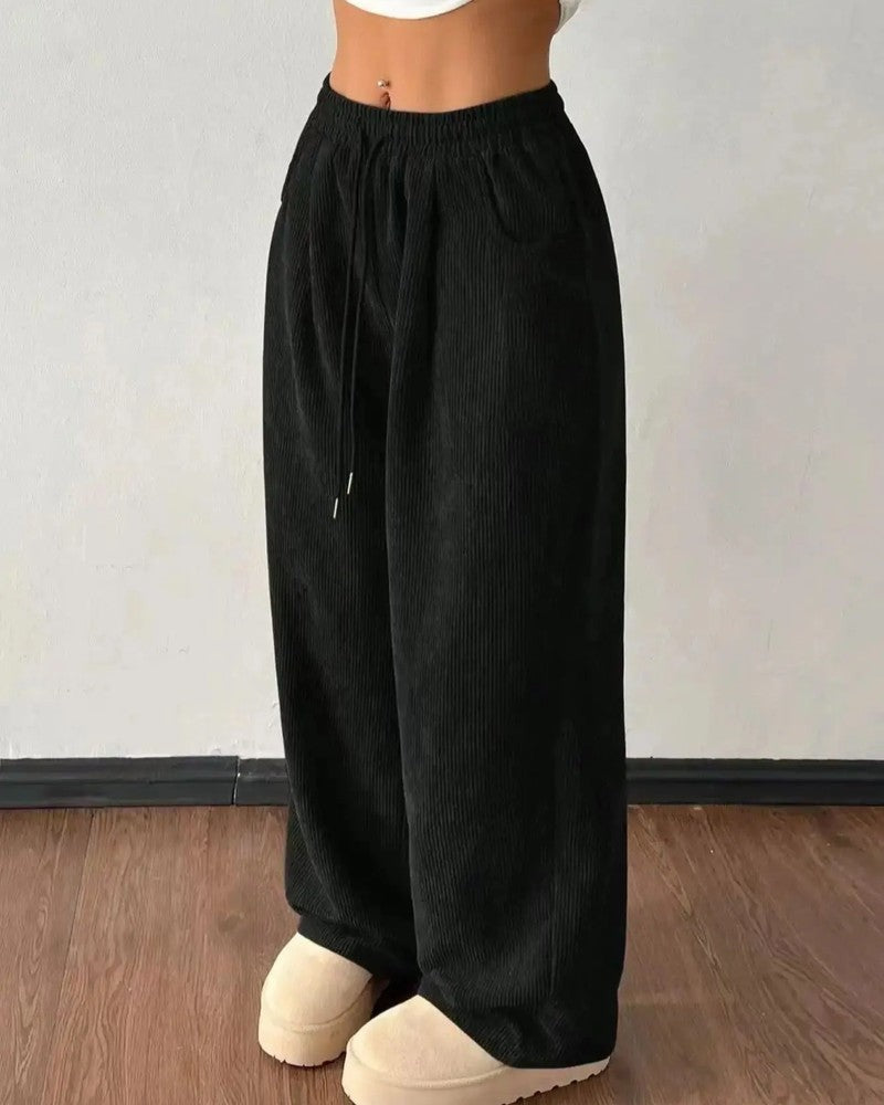 Marie Women's Relaxed Corduroy Wide-Leg Pants