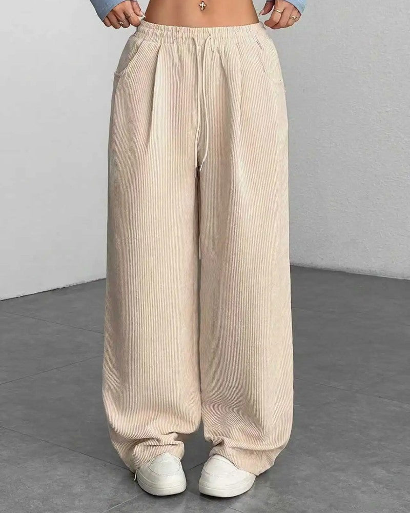 Marie Women's Relaxed Corduroy Wide-Leg Pants