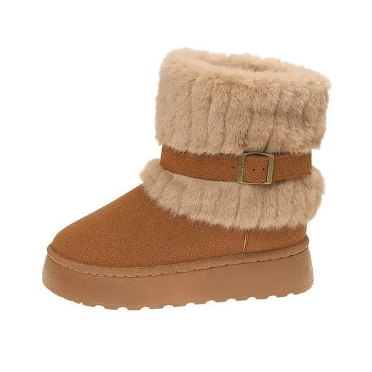 Marienne Faux Fur Buckle Ankle Boots