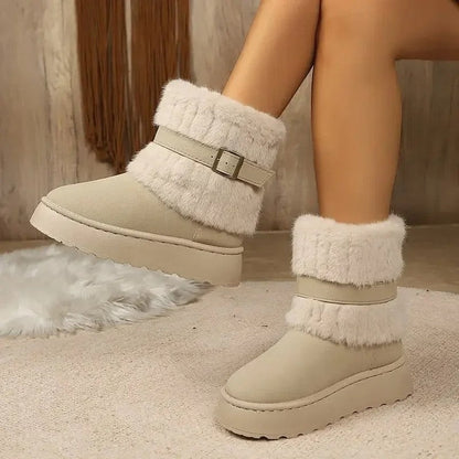 Marienne Faux Fur Buckle Ankle Boots