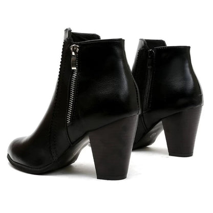 Marisse Block Heel Zip Ankle Boots