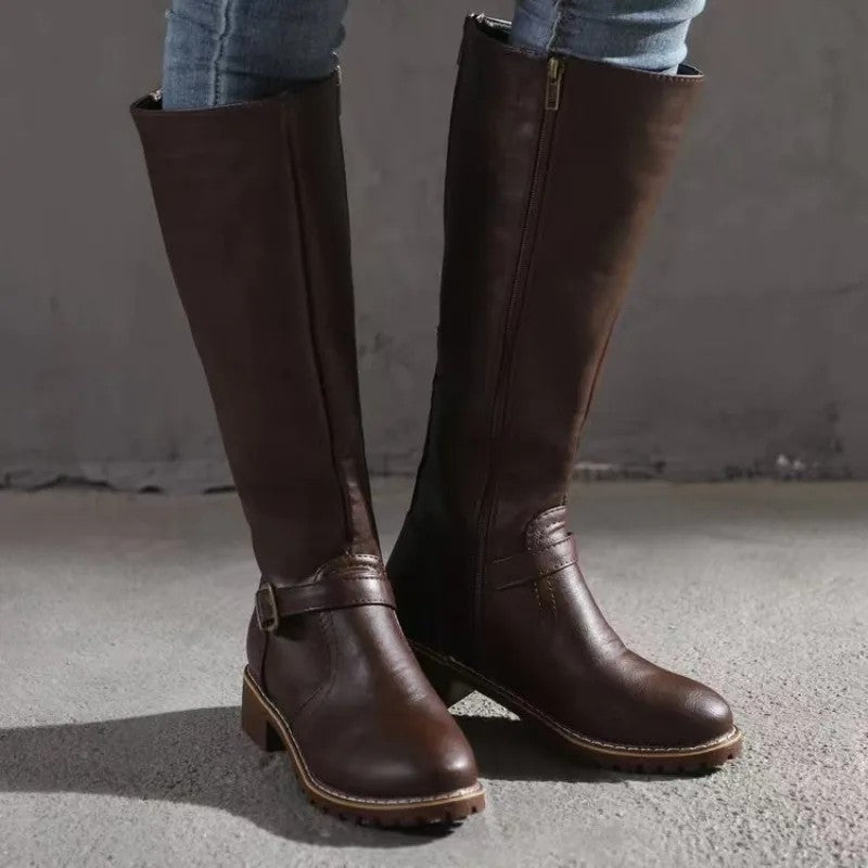 Marvina Riding Knee-High Lug Sole Boots