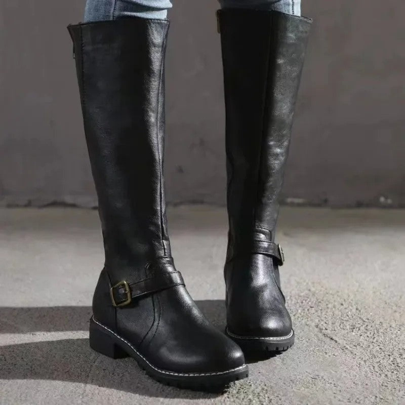 Marvina Riding Knee-High Lug Sole Boots