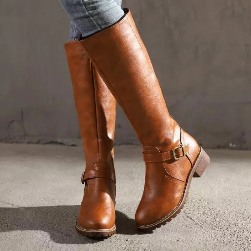 Marvina Riding Knee-High Lug Sole Boots