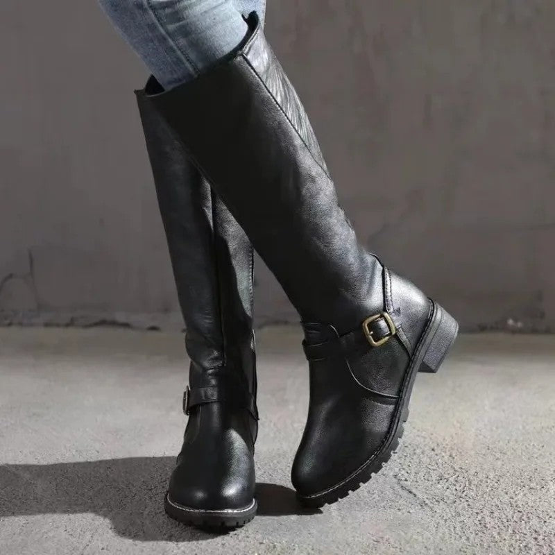 Marvina Riding Knee-High Lug Sole Boots