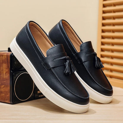Marvion Tassel Leather Slip-On Loafers