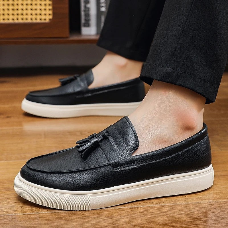 Marvion Tassel Leather Slip-On Loafers