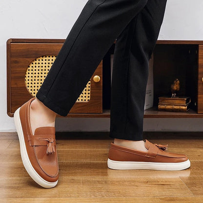 Marvion Tassel Leather Slip-On Loafers