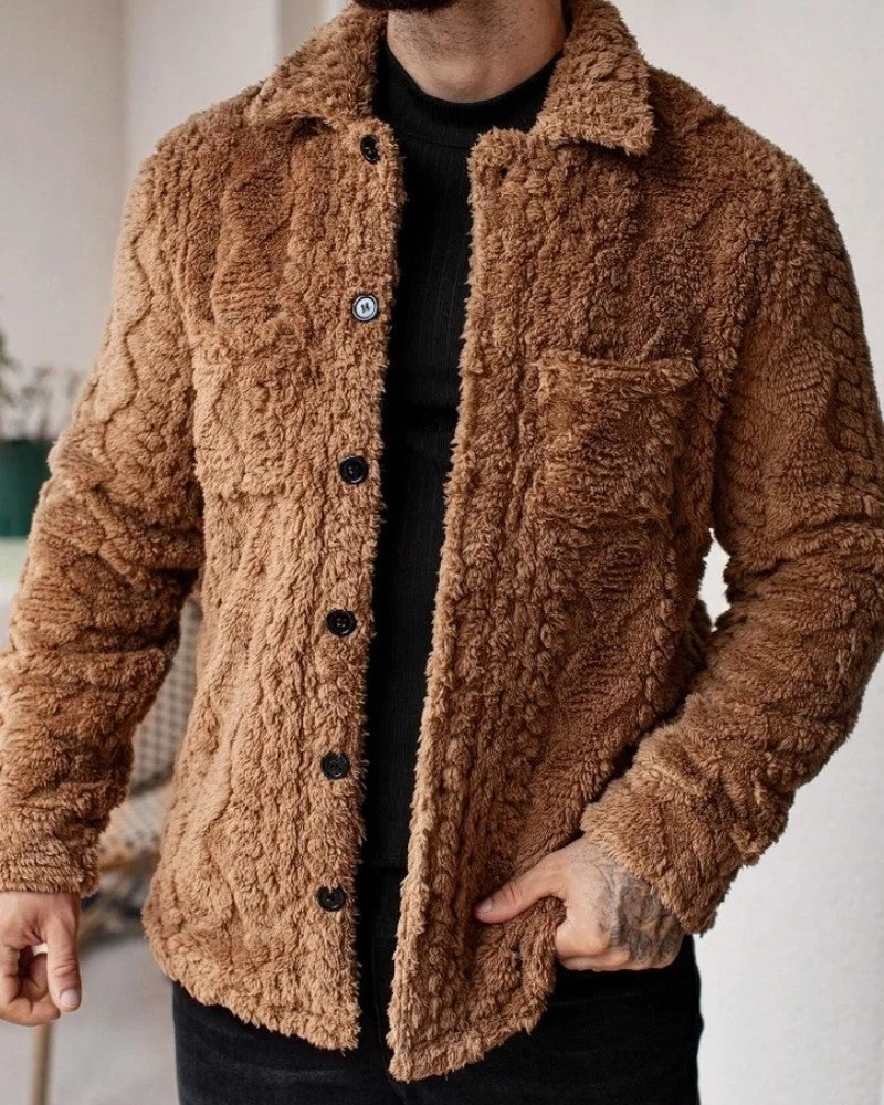 Miguel Men's Fleece Button-Up Shirt Jacket