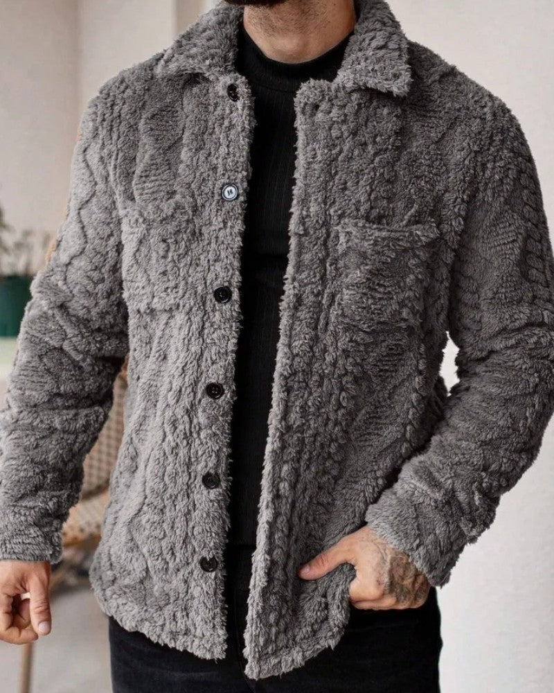 Miguel Men's Fleece Button-Up Shirt Jacket
