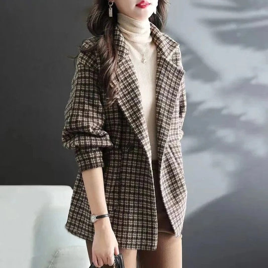 Mirelda Houndstooth Wool Blend Blazer