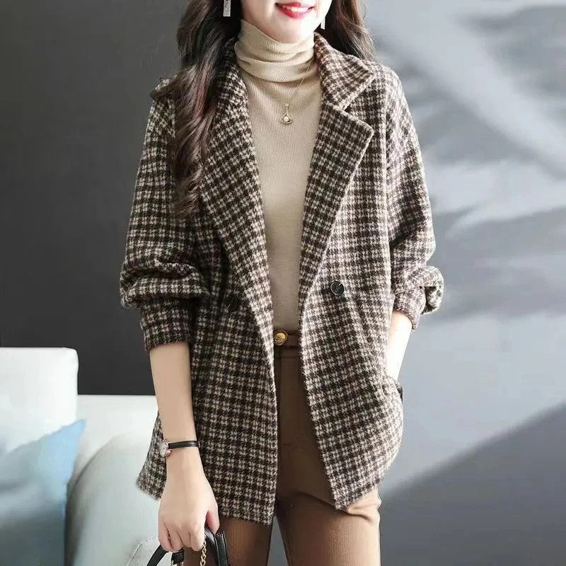 Mirelda Houndstooth Wool Blend Blazer