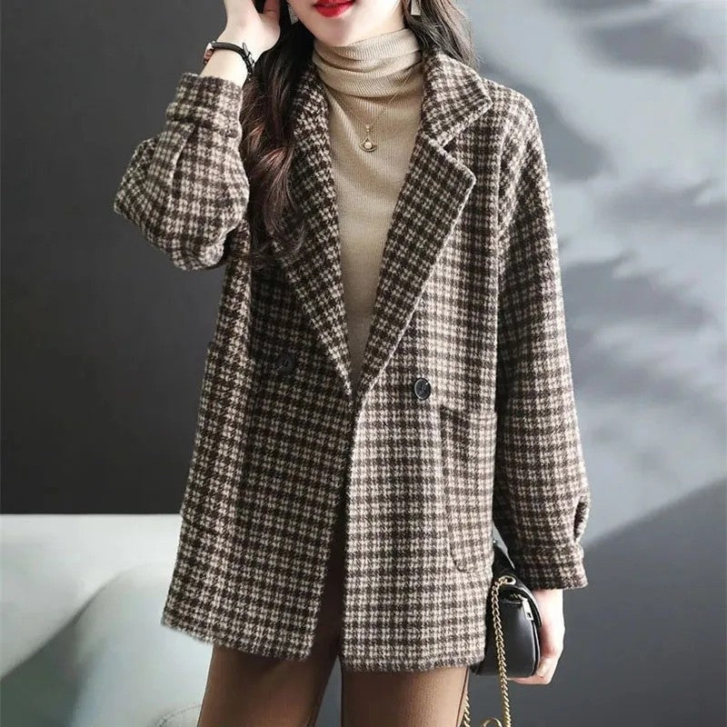 Mirelda Houndstooth Wool Blend Blazer